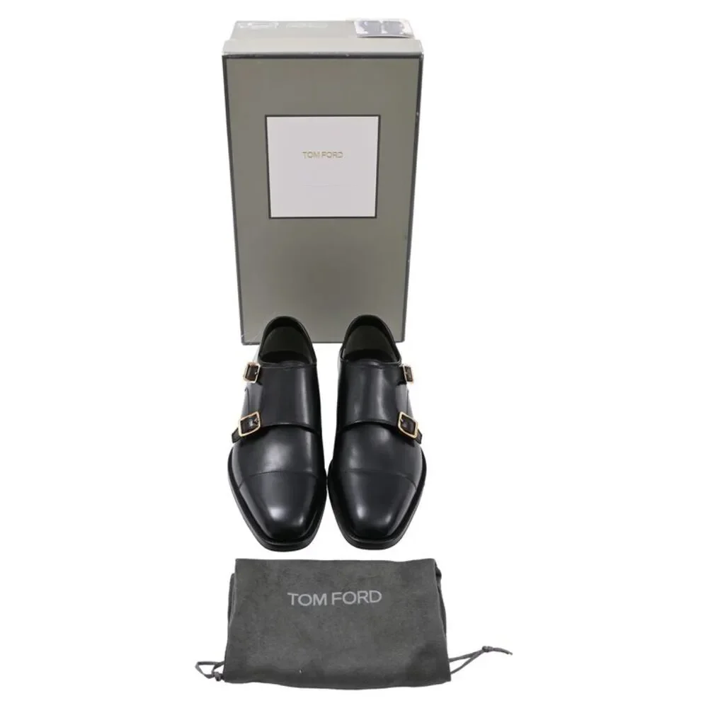 Tom Ford Claydon Double-Monk-Strap Shoes in Black Leather